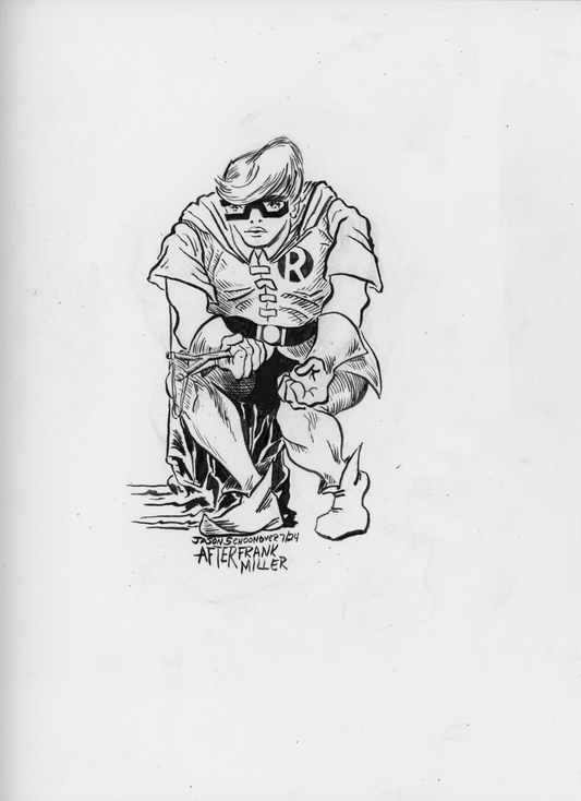 Carrie Kelley/Robin Triumphant Original Ink Drawing
