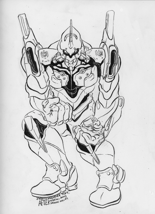 Eva 01 Triumphant Original Ink Drawing