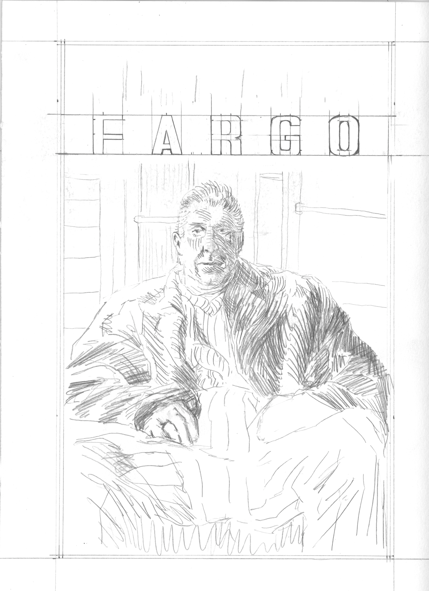Fargo Foldout Zine Cover Original Drawing