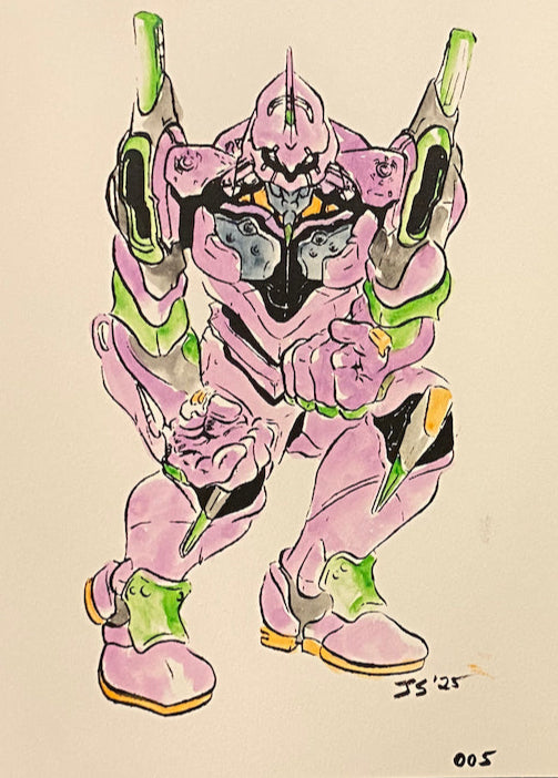 Eva 01 Triumphant Original Ink Drawing