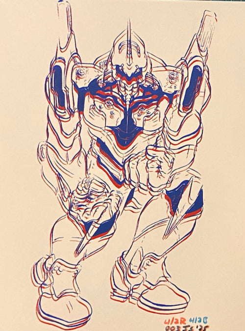 Eva 01 Triumphant Original Ink Drawing