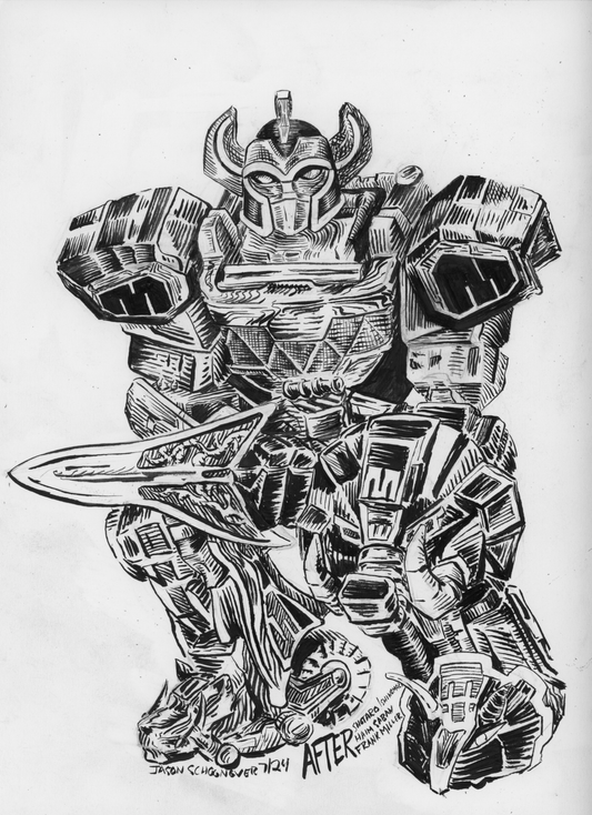 Megazord Triumphant Original Ink Drawing