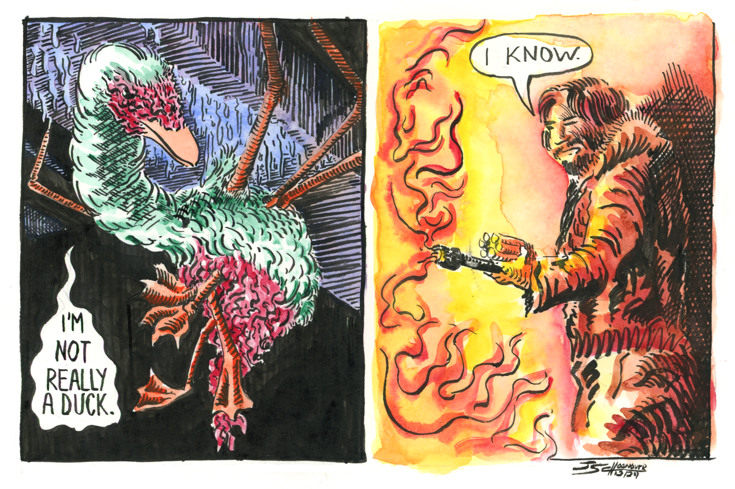 The Thing Original Parody Comic Art