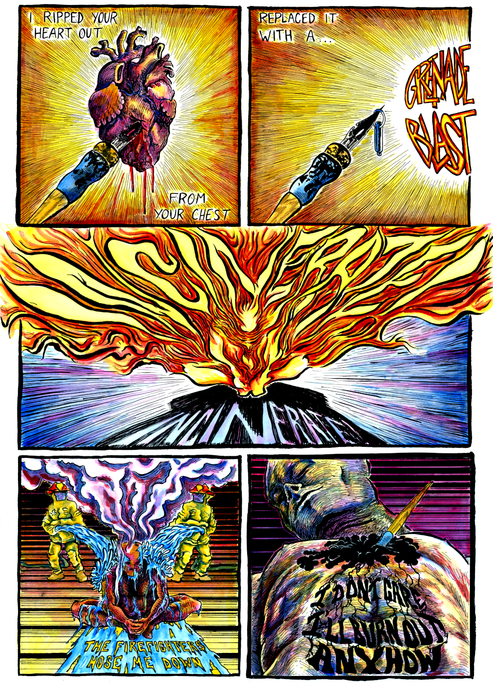 Incinerate One Page Original Comic Art