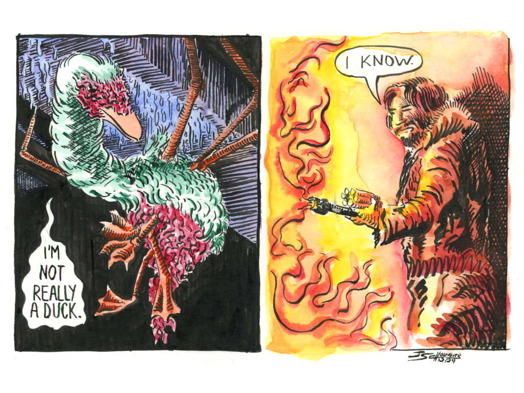 The Thing Muscovy Watercolor and Ink Comic