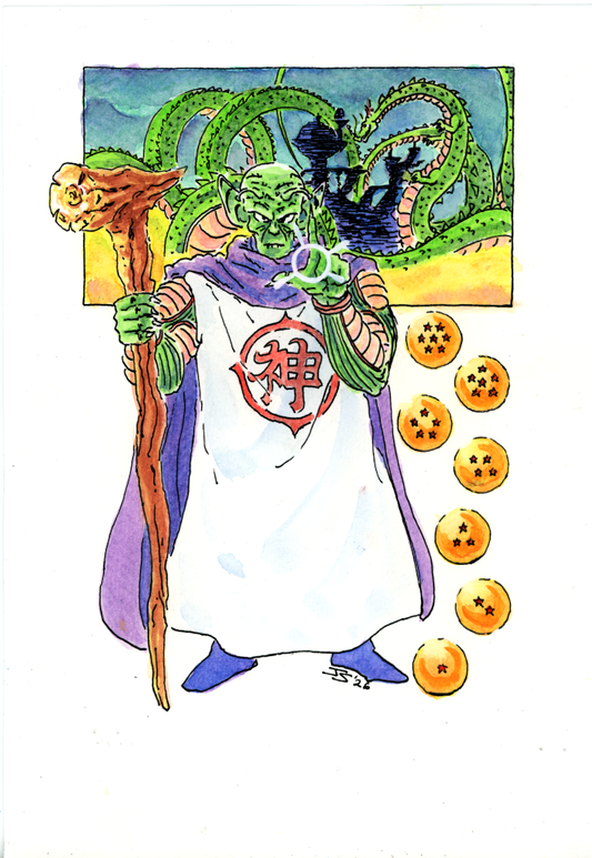 Dead Zone Kami Watercolor and Ink Drawing