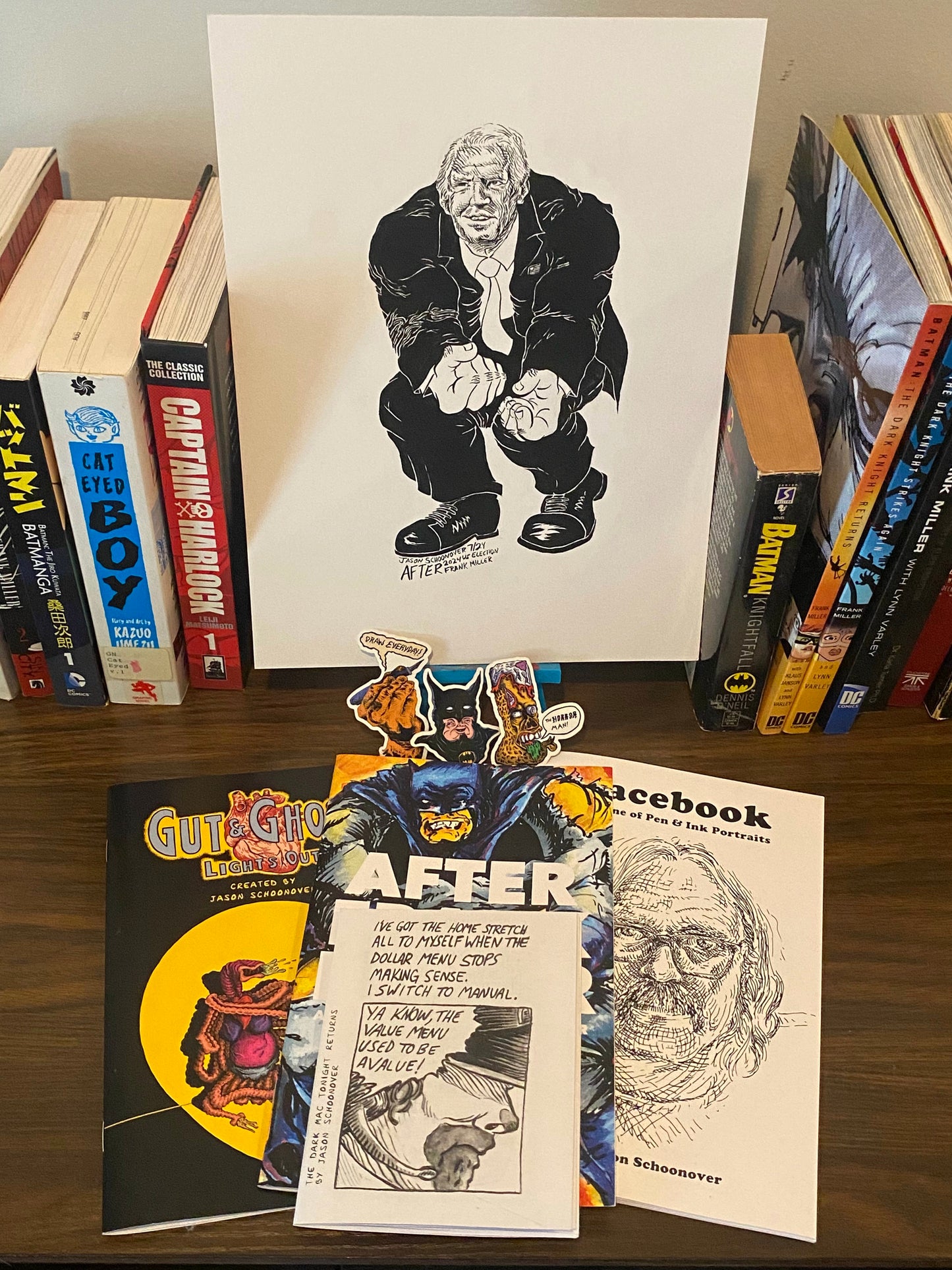 President Joe Biden After Frank Miller Original Ink Drawing