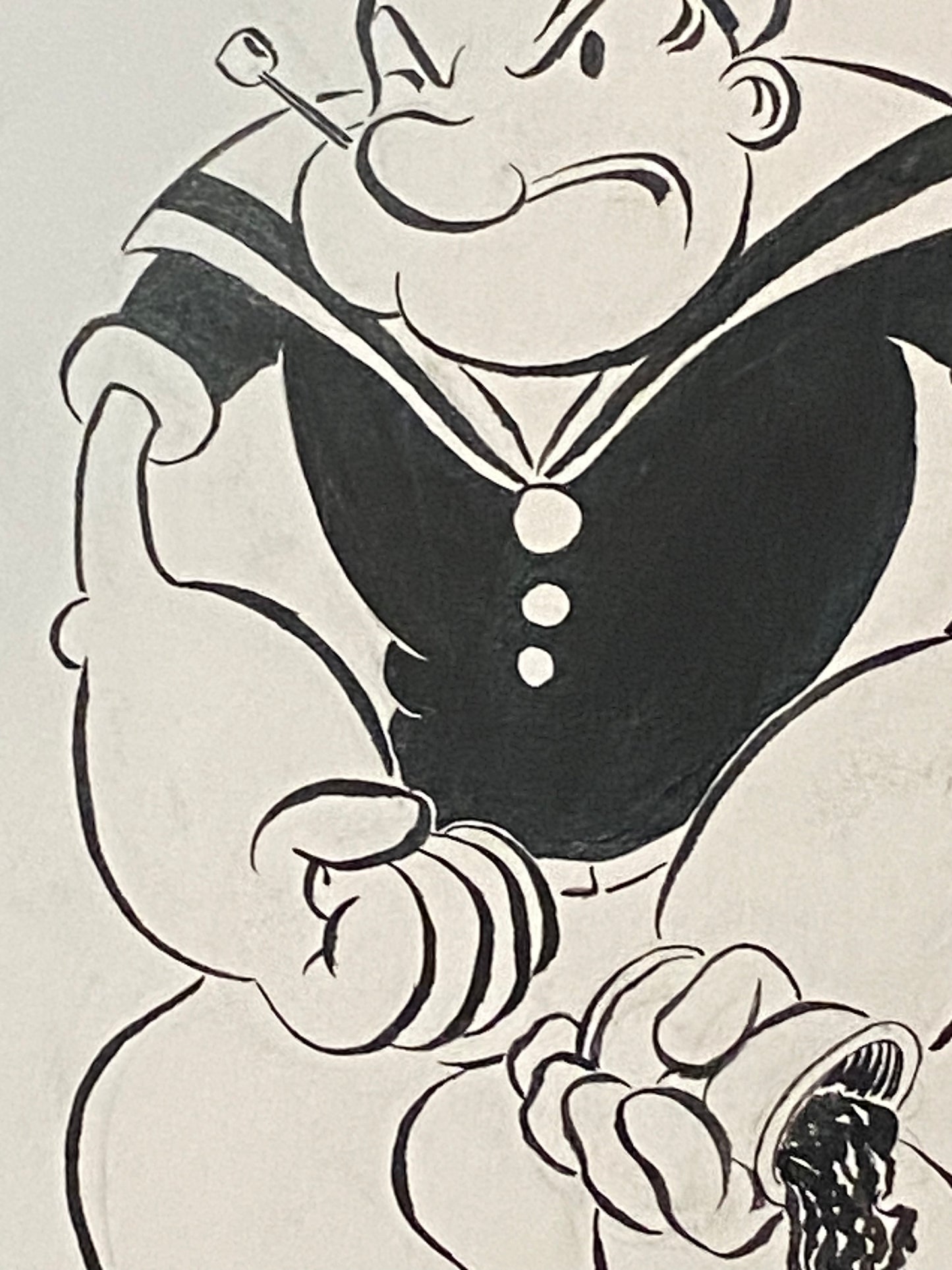 Popeye the Sailor Man after E.C. Segar after Frank Miller Original Ink Drawing