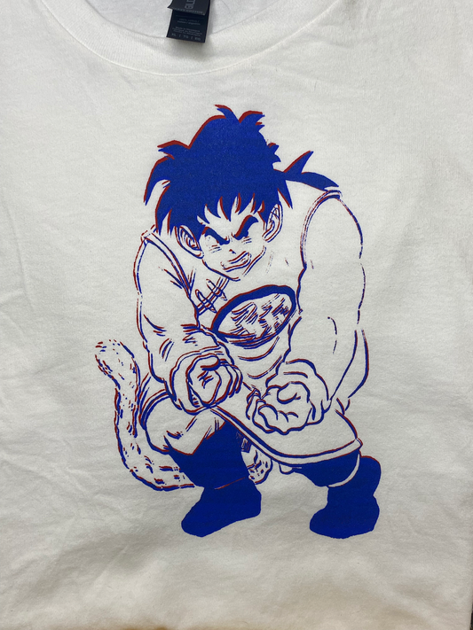 Gohan Triumphant Red & Blue Screen Printed Tshirt