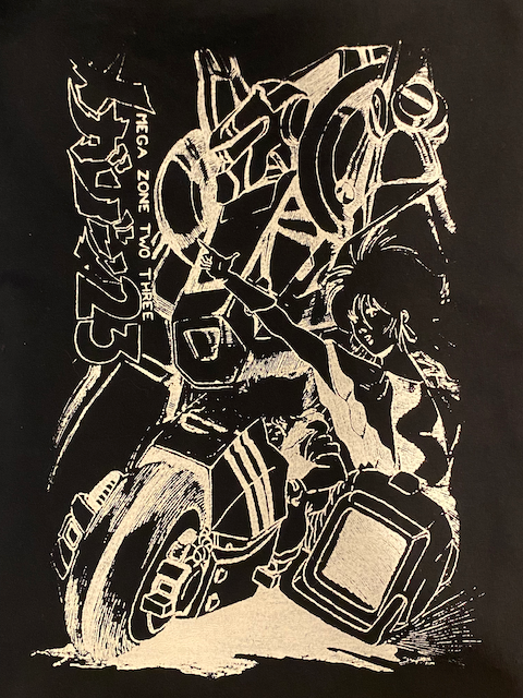 Megazone 23 White on Black Shirt