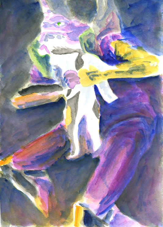 EVA 01 Devours Zureal Ink & Watercolor Drawing