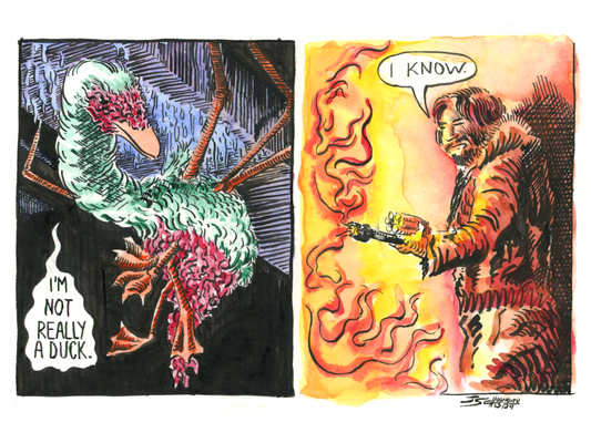 The Thing Muscovy Watercolor and Ink Comic